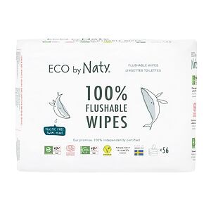 ECO vlhčené ubrousky Naty bez vůně - splachovatelné - výhodné balení (3 x 56 ks)