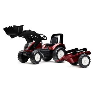 FALK Šlapací traktor VALTRA S4 s předním nakladačem a vozíkem