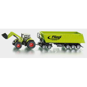 SIKU Farmer - Traktor s predným nakladačom a prívesom 1:50