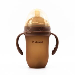 Kidnort Kojenecká lahev pro kojené děti Eple 250ml 6m+ hnědá