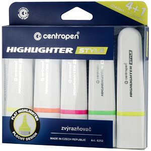 Centropen Zvýrazňovač STYLE sada 4+1 neonová