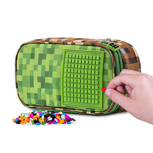 PIXIE CREW študentský peračník pre fanúšikov MINECRAFT zeleno-hnedý