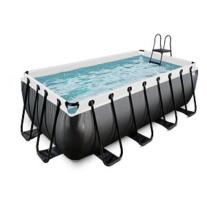 EXIT Frame Pool 4x2x1.22m (12v Sand filter) – Black-Leather Style