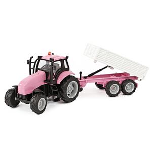 Kids Globe Traktor s vlečkou 25cm kov