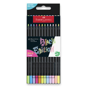 FABER-CASTELL Pastelky Black Edition neon, pastel, 12 barev