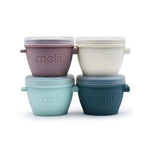 Melii Silikonové kelímky na potraviny Snap&Go 118 ml - 4ks - Luxe  pastelové