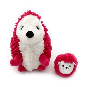 PTIPOTOS Plyšový ježek Piktou červený - máma s miminkem