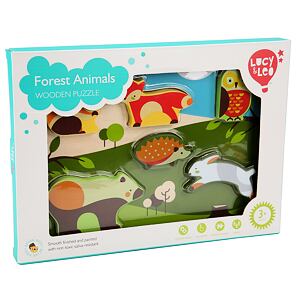 Lucy & Leo 225 Lesní zvířátka -dřevěné vkládací puzzle 7 dílů