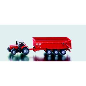 SIKU Farmer - Traktor Massey Ferguson s prívesom, mierka 1:87