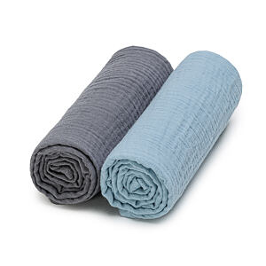 T-TOMI BIO Mušelínové pleny Grey + Blue