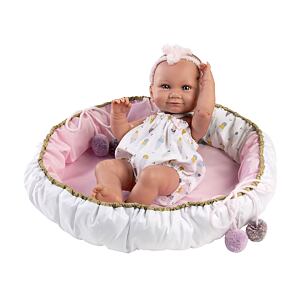 Llorens 73806 NEW BORN HOLČIČKA - realistická panenka miminko s celovinylovým tělem - 40 cm