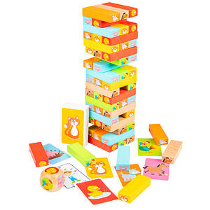 New Classic Toys Dřevěná věž Jenga se zvířátky