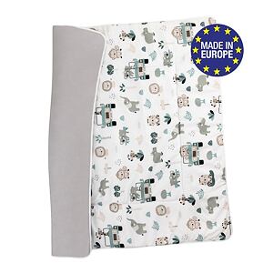 Bomimi Hrací deka 120x120, Oboustranná pojízdná zoo, šedá