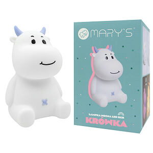 Mary's LED Silikónová nočná lampička RGB kravička modrá