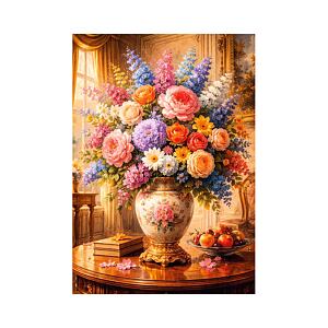 Puzzle cu Natură Moartă cu Dinozauri și Flori, 100 de piese XL