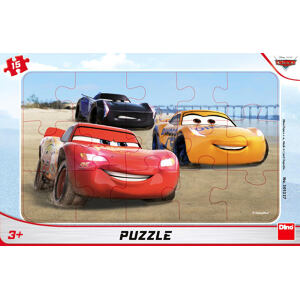 Dino Puzzle Cars závodí deskové 15 dílků