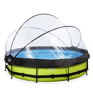 EXIT Frame Pool o360x76cm (12v Cartridge filter) – Lime + Dome