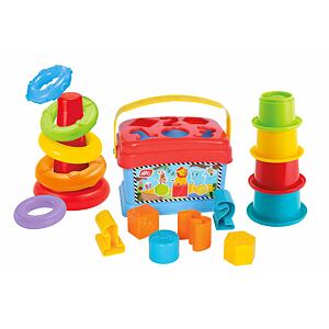 Set na hraní 3 v 1 - vkládačka, pyramida, kelímky