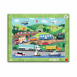 Dino Dopravní prostředky 40 dílků deskové Puzzle