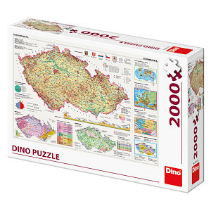 Dino-Puzzle: Karten der Tschechischen Republik, 2000 Teile