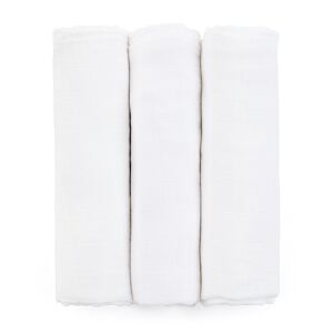 PETITE&MARS Sada plen bambusová mušelínová 3ks Moussy Total White, 68 x 68 cm