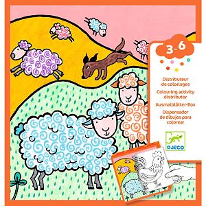 DJECO Zábavná krabička s omaľovánkami a hrami - Farma