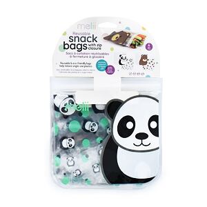 Opakovatelně použitelné sáčky na svačinu 4ks - Panda, Medvěd