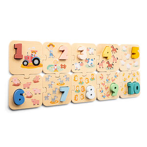 New Classic Toys Puzzle Učíme se číslice - Farma