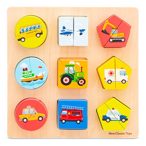 New Classic Toys Dřevěné vkládací puzzle - Dopravní prostředky