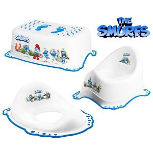 Maltex Set The Smurfs Nočník + Sedátko + Stupátko - bílá/modrá