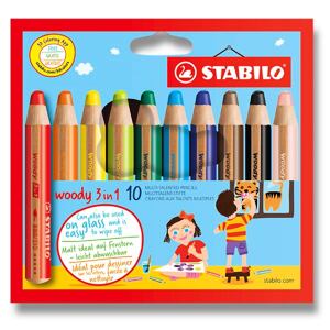 Stabilo Pastelky Woody 3v1, 10 ks