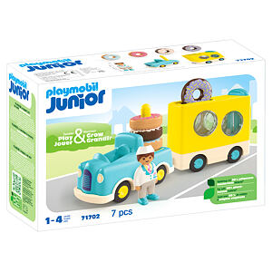 Playmobil Junior: Bláznivý Donut Truck s funkcí ukládání a třídění