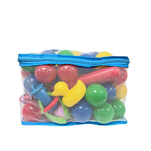 Plastica Plastové míčky s udičkou v PVC síťce, 62ks, průměr 6cm