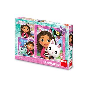 Dino Gabby's Dollhouse Gábi a kamarádi 3x55 dílků Puzzle