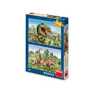 Dino SOUBOJ DINOSAURŮ 2x48 Puzzle