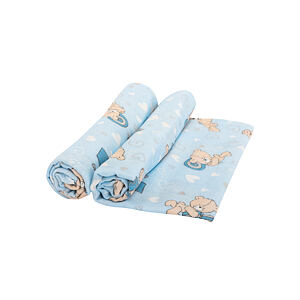 Bomimi Osuška TETRA Premium 140 g/m2, 2ks, 80x100, medvedík-modrá