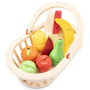 New Classic Toys Sada krájení - košík s ovocem