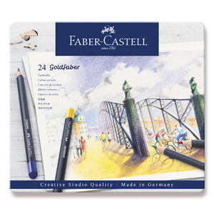 FABER-CASTELL Pastelky Goldfaber, 24 barev, plechová krabička