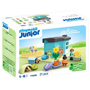 Playmobil Junior: Ustájení zvířat s dávkovačem krmiva