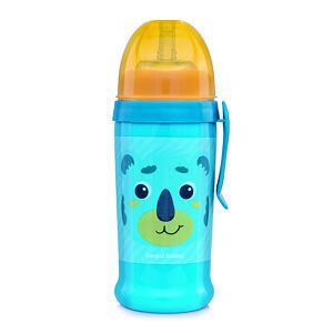 CANPOL BABIES Láhev sportovní s nevylévací slámkou HELLO LITTLE 350 ml zelená