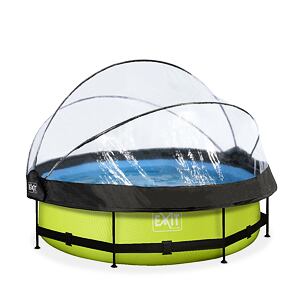 EXIT Frame Pool o300x76cm (12v Cartridge filter) – Lime + Dome