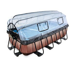 EXIT Frame Pool 4x2x1m (12v Sand filter) – Timber Style + Dome + Heat Pump