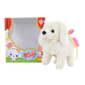 Lampen Weißer Hund läuft auf einem Kabel