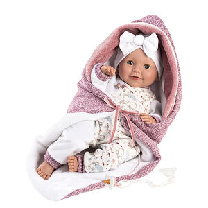 Llorens 74040 NEW BORN - žmurkacia realistická bábika bábätko so zvukmi a mäkkým látkovým telom - 42