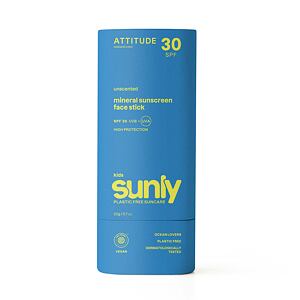 ATTITUDE Dětská 100% minerální ochranná tyčinka na obličej a rty (SPF 30) bez vůně 20 g