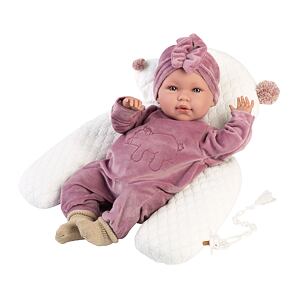 Llorens 74118 NEW BORN - realistická panenka miminko se zvuky a měkkým látkovým tělem - 42 cm