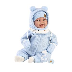 Llorens 84479 NEW BORN - realistická panenka miminko se zvuky a měkkým látkovým tělem - 44 cm