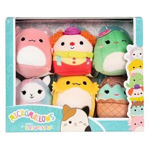SQUISHMALLOWS Micromallows 6Pack - Axolotl, Klaun, Lamo-pegakorn, Kaktus, Agama, Cupcake