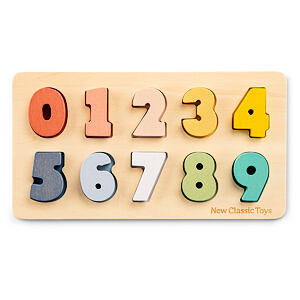 New Classic Toys Vkládací dřevěné puzzle - Čísla od 0 do 9