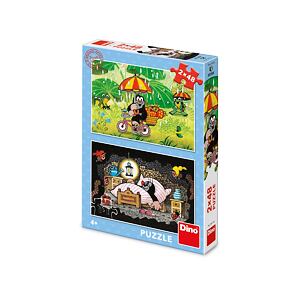 Dino Krtkův den 2x48 dílků Puzzle